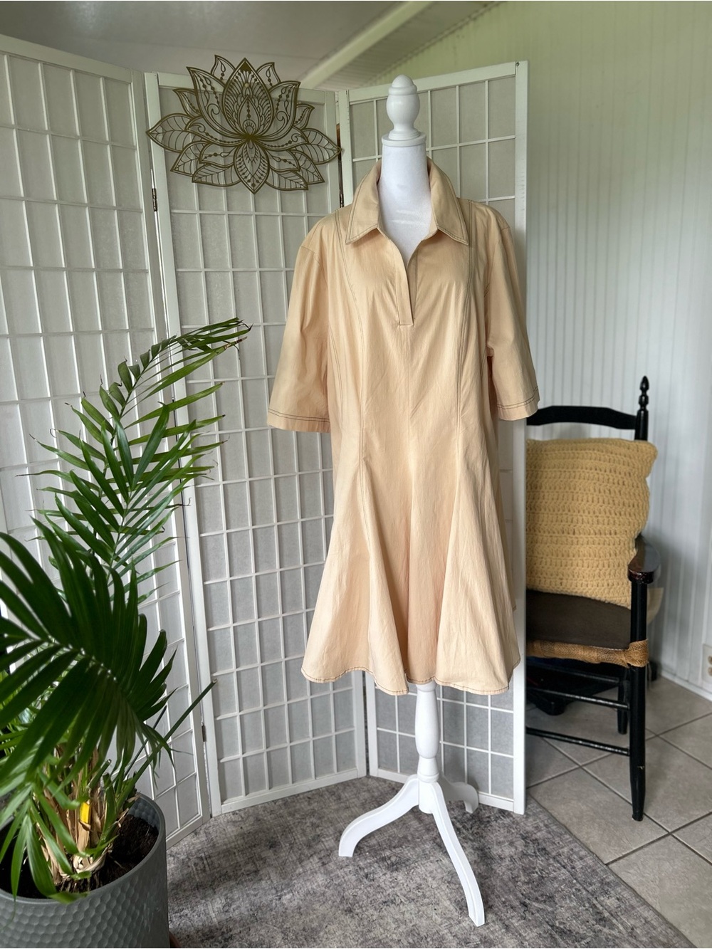 🌸 Lovelo A-Line Dress | NWT | Size 2X | Side Zip | Soft Blush Beige 🌸